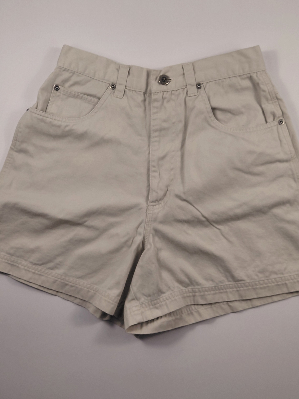 Vintage 90s Carolina Blues High Rise Women's Khaki Cargo Shorts Sz 4 Preppy Coas